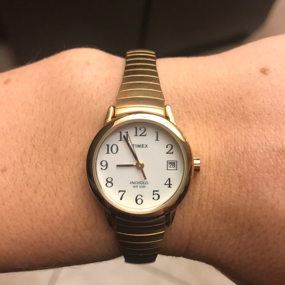 Gold wristlet Timex watch